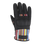 Black women's motorcycle glove with colourful stripe details