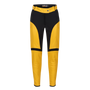 black yellow motorcycle leather and textile pants from the Moto Girl