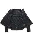 black motorcycle jacket inner size with thremo layer laying flat