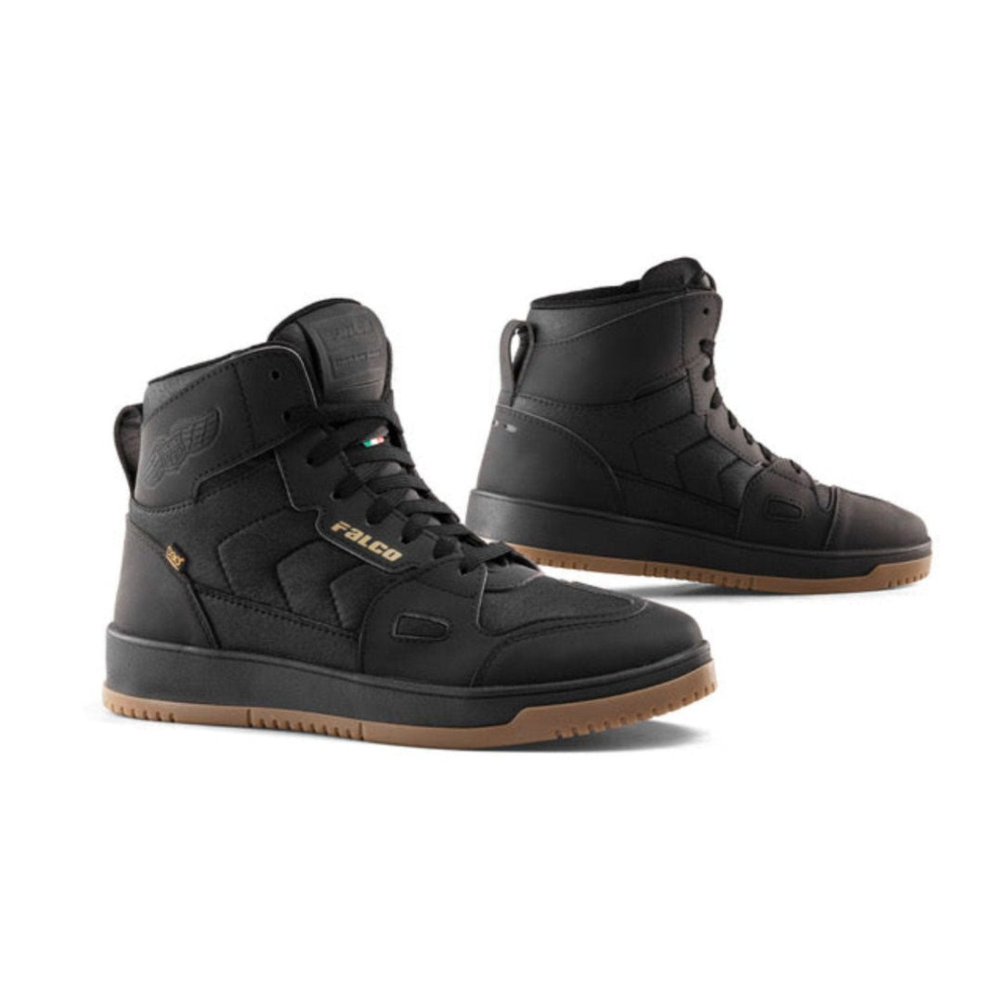 BLACK FALCO LADY MOTORCYCLE SNEAKERS WITH GOLD DETAILS