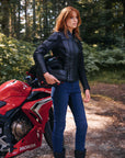Amelia Black - Women's Motorcycle Leather Jacket