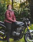 Kvinnors Motorcykel Ribbade Knä Design Leggings