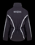 Black jacket with white accents and 'Moto Girl' logo on a black background
