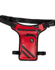 Red Rusty Stitches motorcycle lap bag