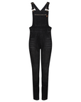 Black women's motorcycle overall from Moto Girl with zipper pocket detail on the chest