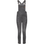 Grey women's motorcycle overall from Moto Girl with zipper detail on the chest