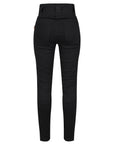 black women's motorcycle ribbed knee design leggings  from MotoGirl from the back
