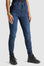 Woman's legs wearing blue motorcycle jeans