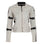 The front of white women's summer mesh motorcycle jacket from Moto Girl