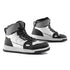Pair of black, white, and gray high-top shoes on a white background