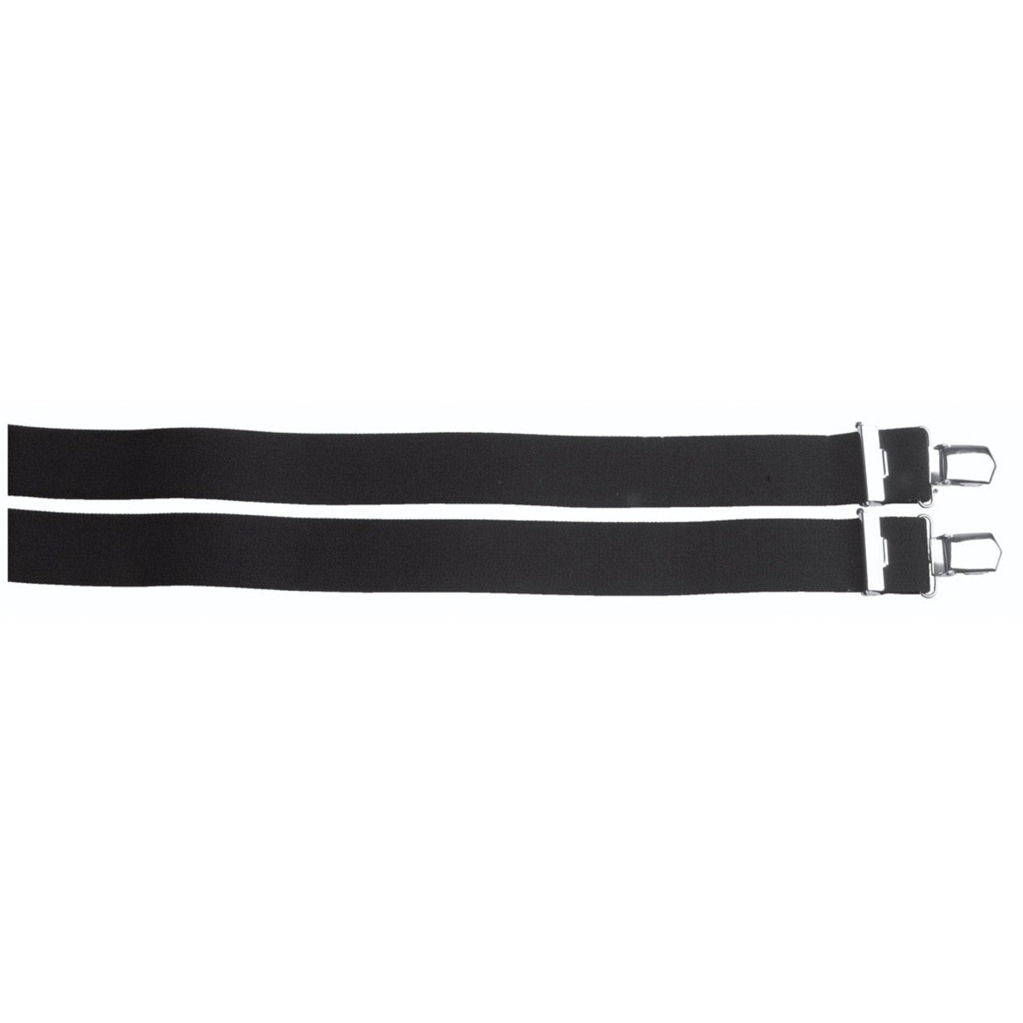 black pants suspenders with silver color clips 