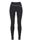 black women's thermo underleggings with orange details from Motogirl