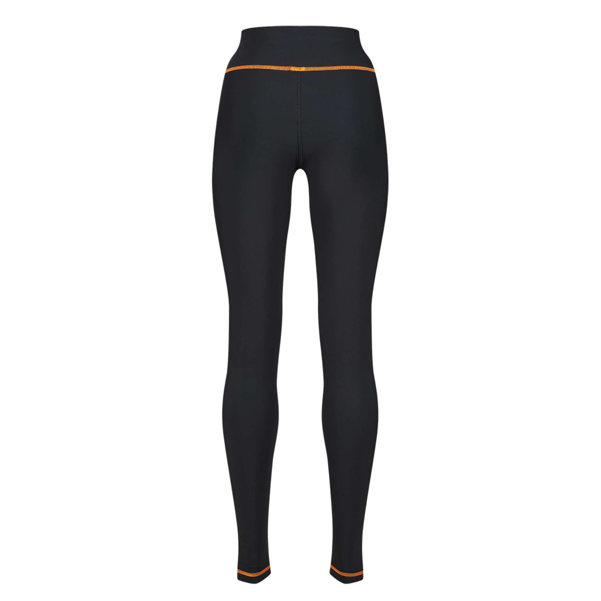 black women's thermo underleggings with orange details from Motogirl