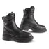 Pair of black leather boots on a white background