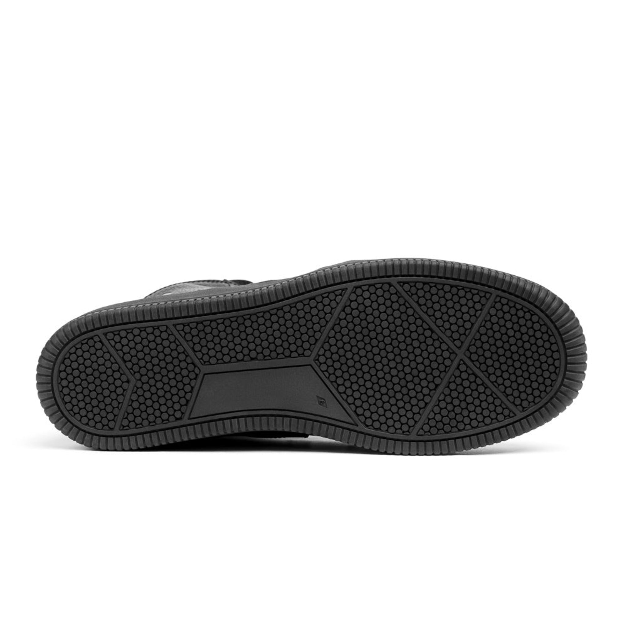 Black sneaker sole on a white background