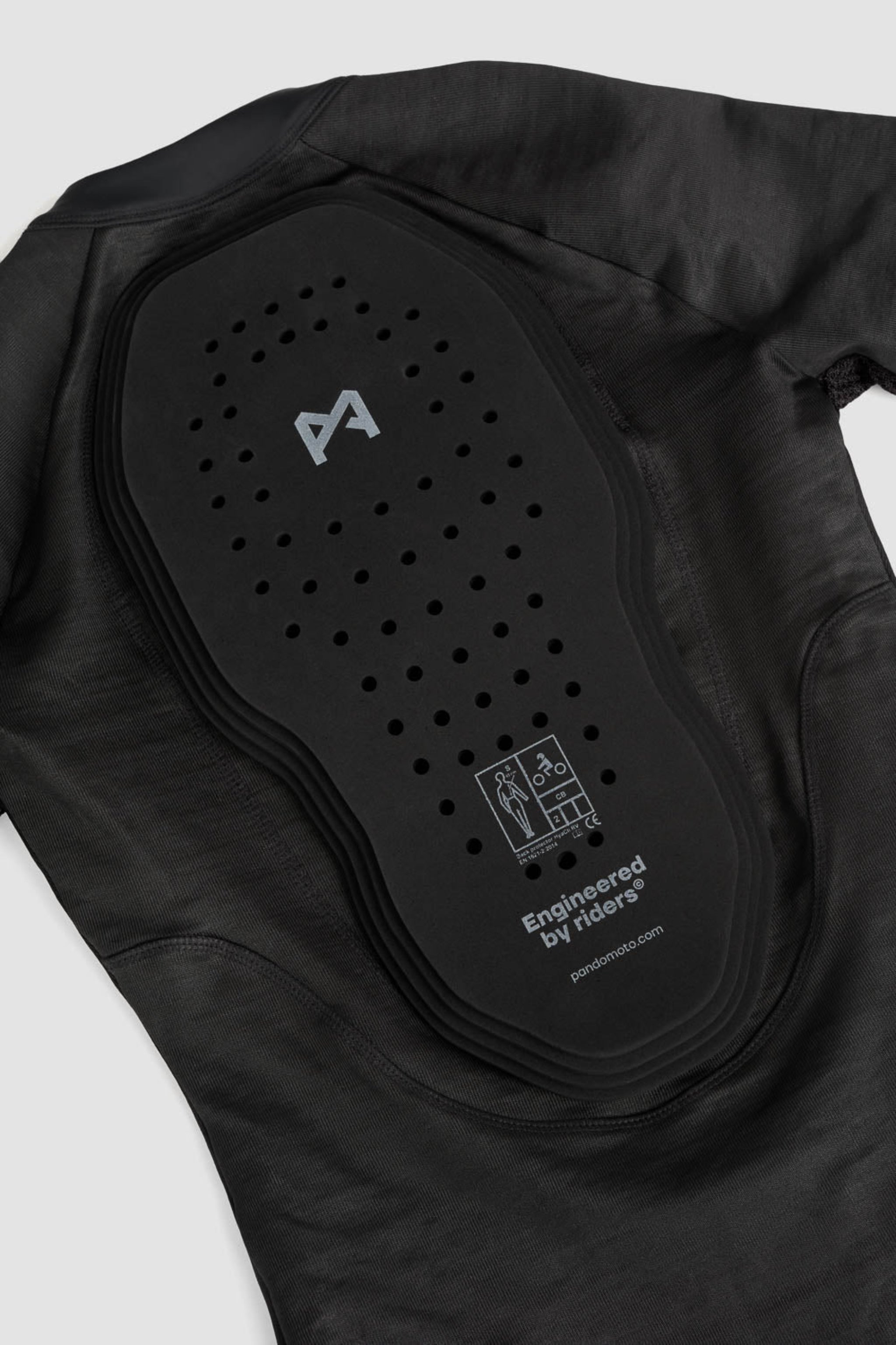 pando moto back protector for dropped on black body suit base layer for women from Pando 
