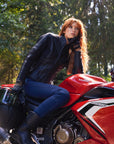Amelia Black - Women's Motorcycle Leather Jacket