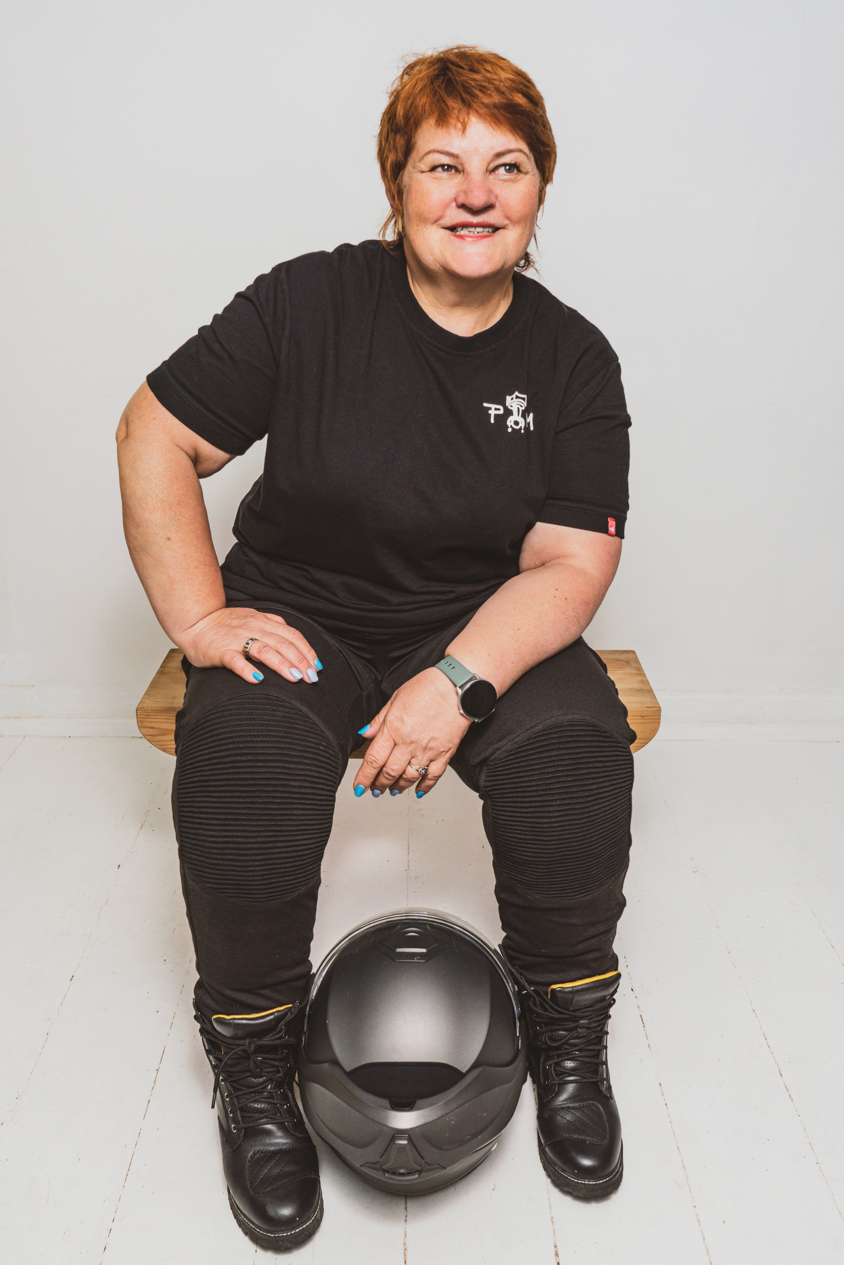 Kvinnors Motorcykel Ribbade Knä Design Leggings