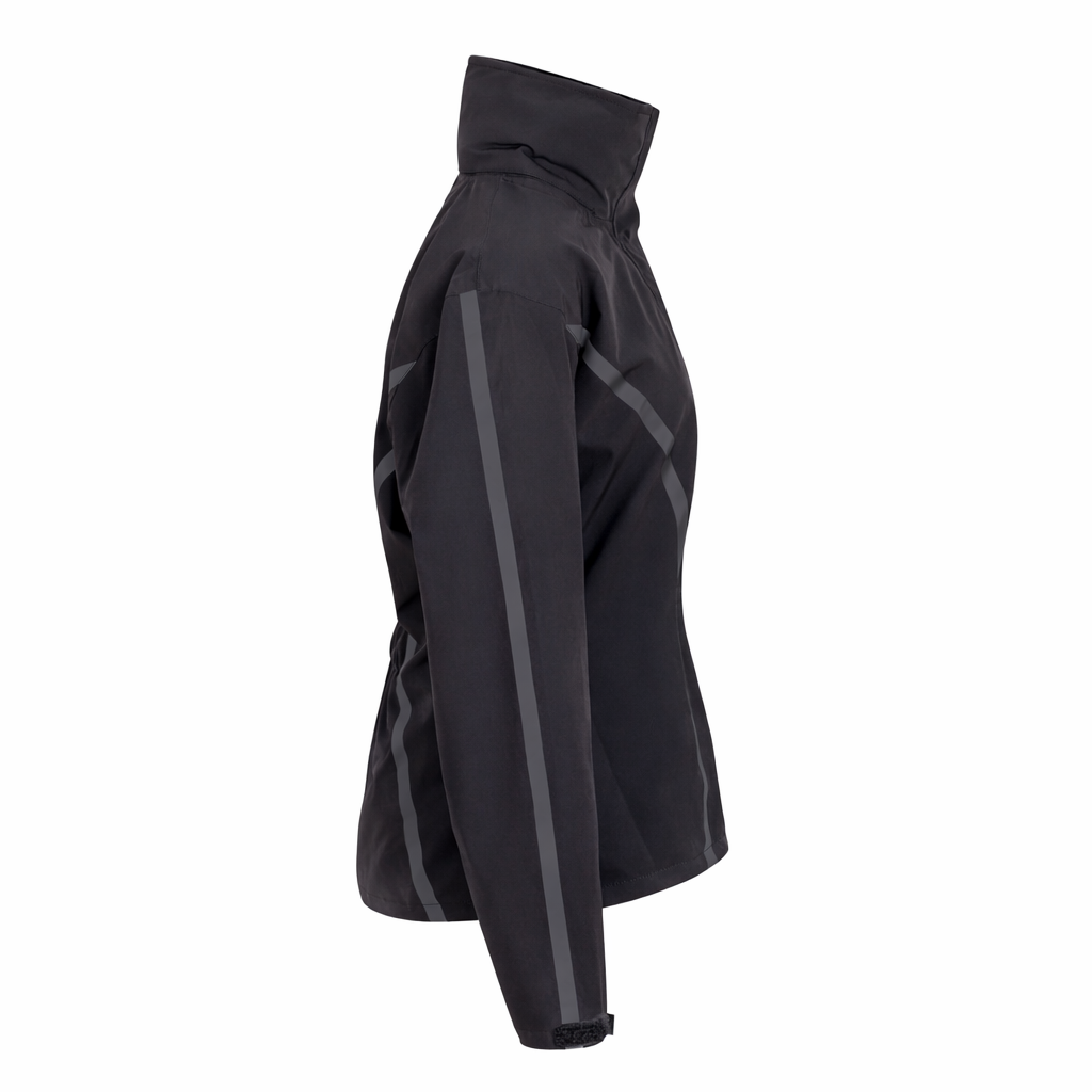 Black jacket with gray accents on a white background