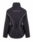 Black jacket with gray accents and 'Moto Girl' logo on a white background
