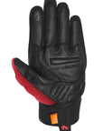 The palm side of a Furygan burgundy colour lady motorcycle glove