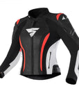 SHIMA MOTORCYCLE LEATHER JACKET IN BLACK FLUO, WHITE AND RED FLUO