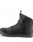 Rebel waterproof motorcycle sneakers with black laces from Shima from the side