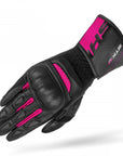 Black and pink women's leather motorcycle glove STX from SHIMA