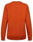 The back of an orange colour lady sweatshirt with Moto Girl 3D logo