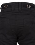A close up of the bottom of Women's motorcycle cargo pants from moto girl