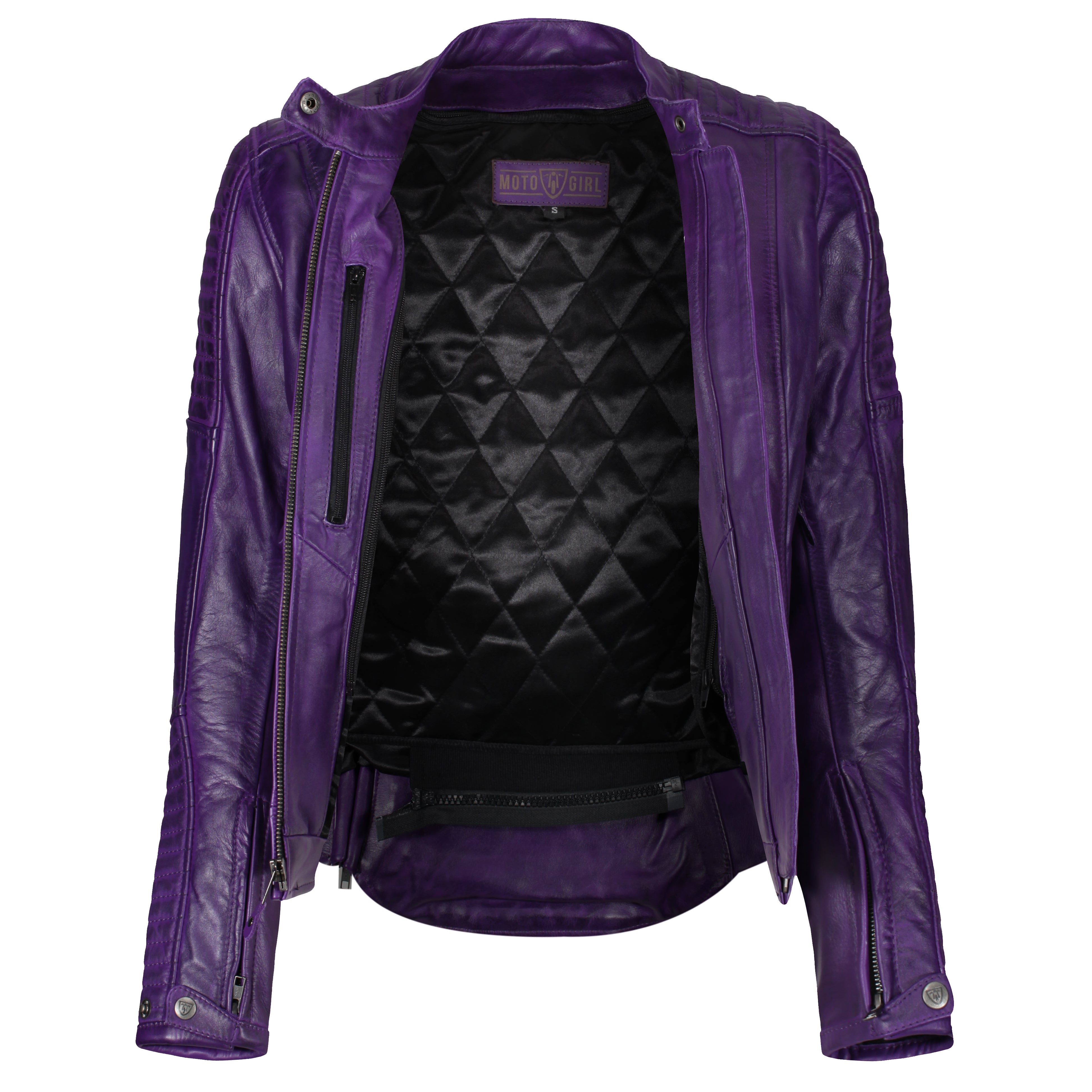 Valerie Purple - Women&#39;s Motorcycle Leather Jacket