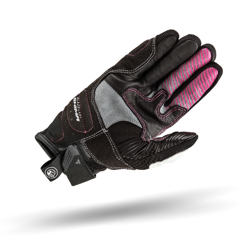 The palm of White pink women's motorcycle gloves from Shima Blaze lady