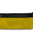 Yellow jacket belt connector with MotoGirl logo
