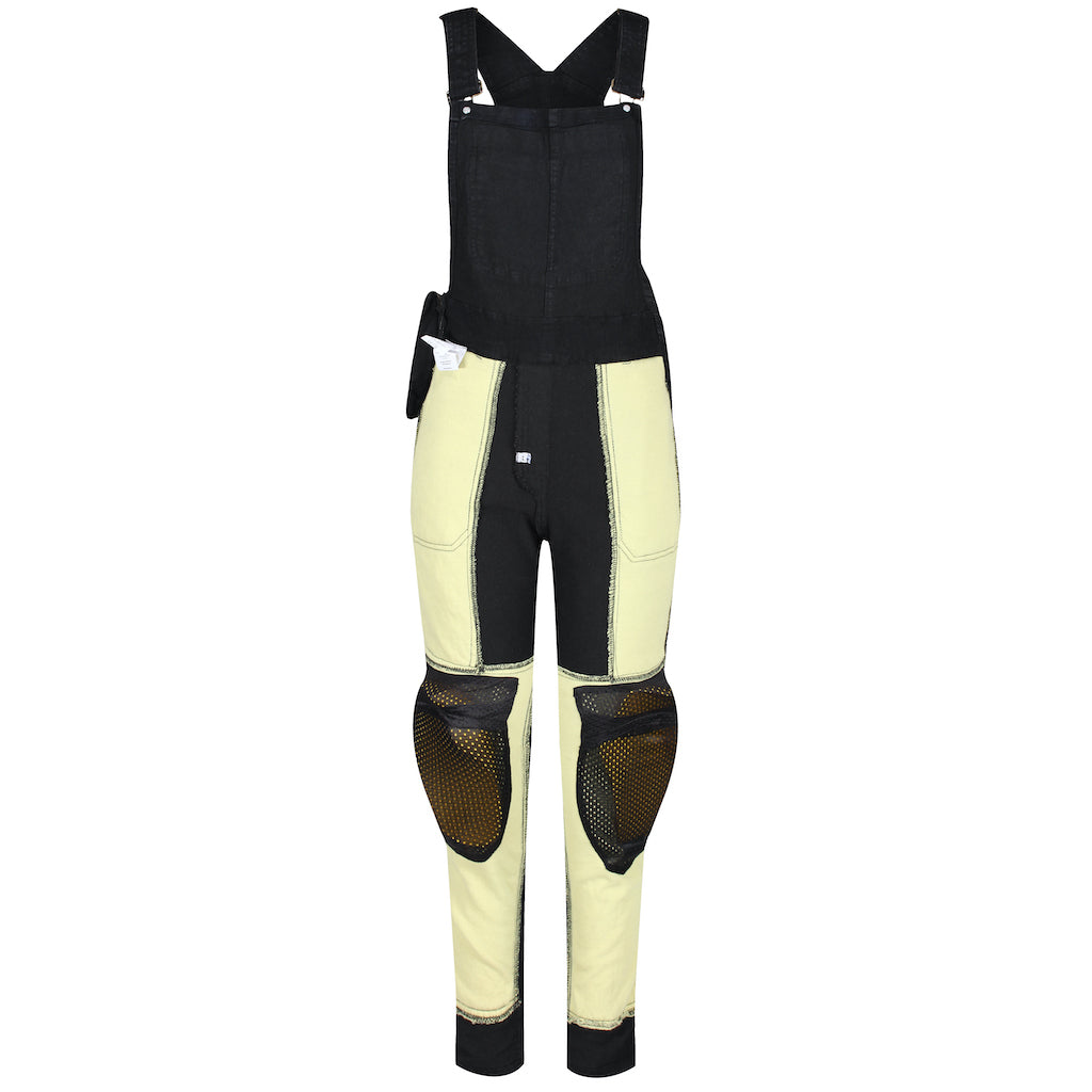 Black kevlar motorcycle overall for women from Motogirl inside out view