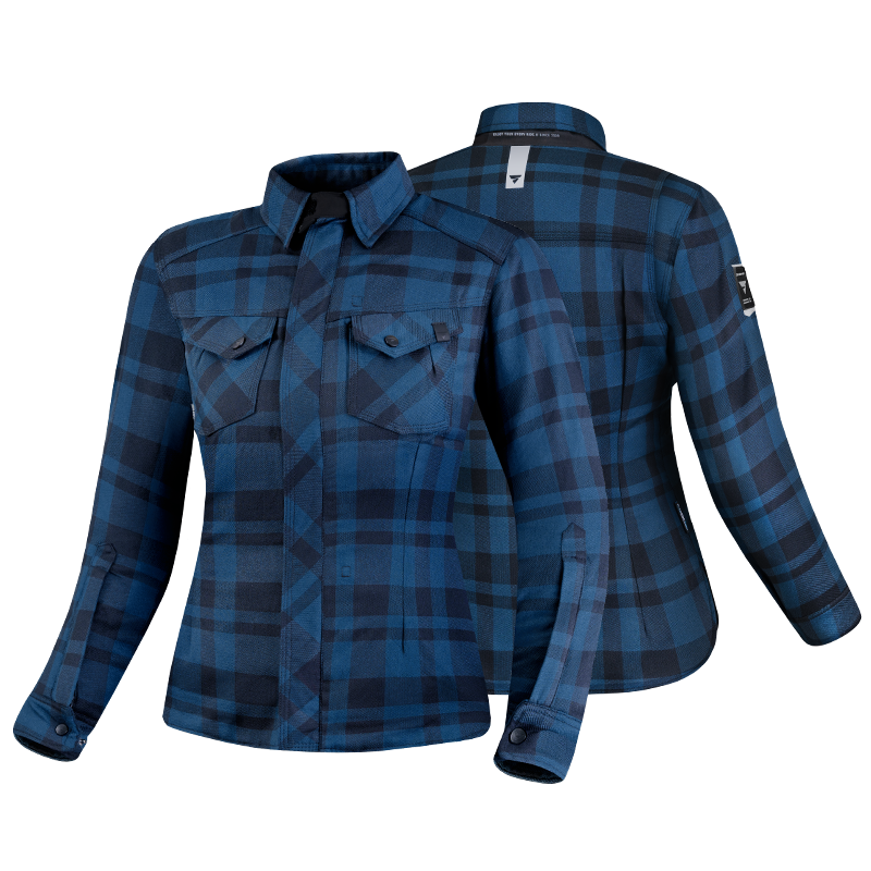 Blue lumberjack women&#39;s motorcycle shirt from Shima