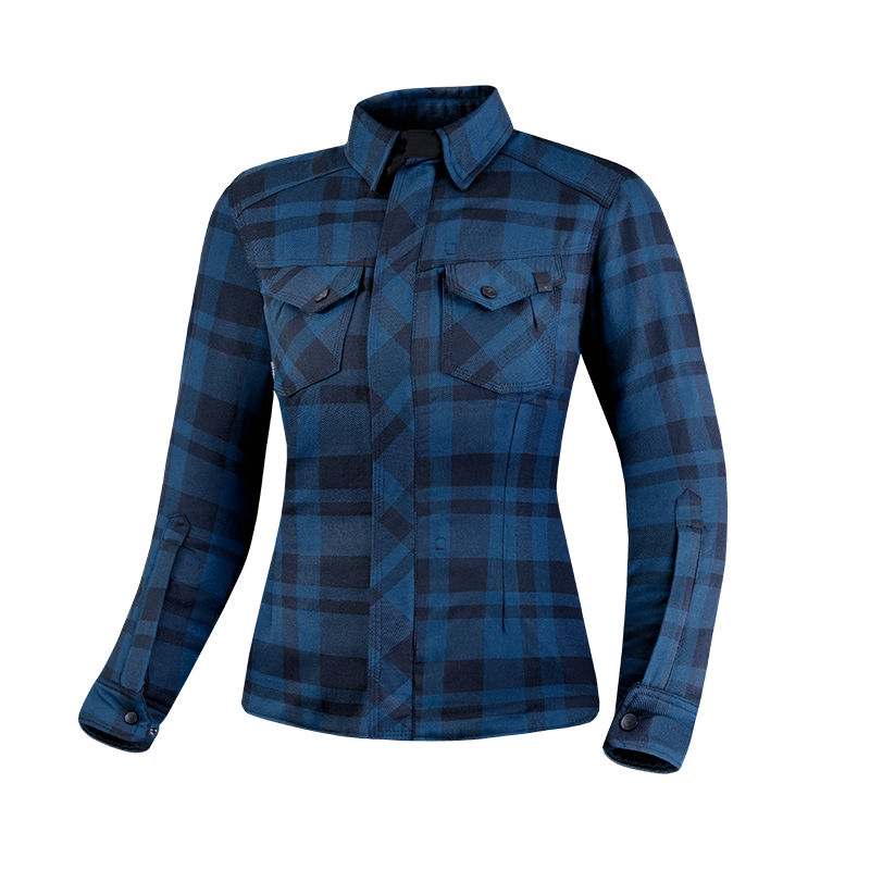 Blue lumberjack women&#39;s motorcycle shirt from Shima