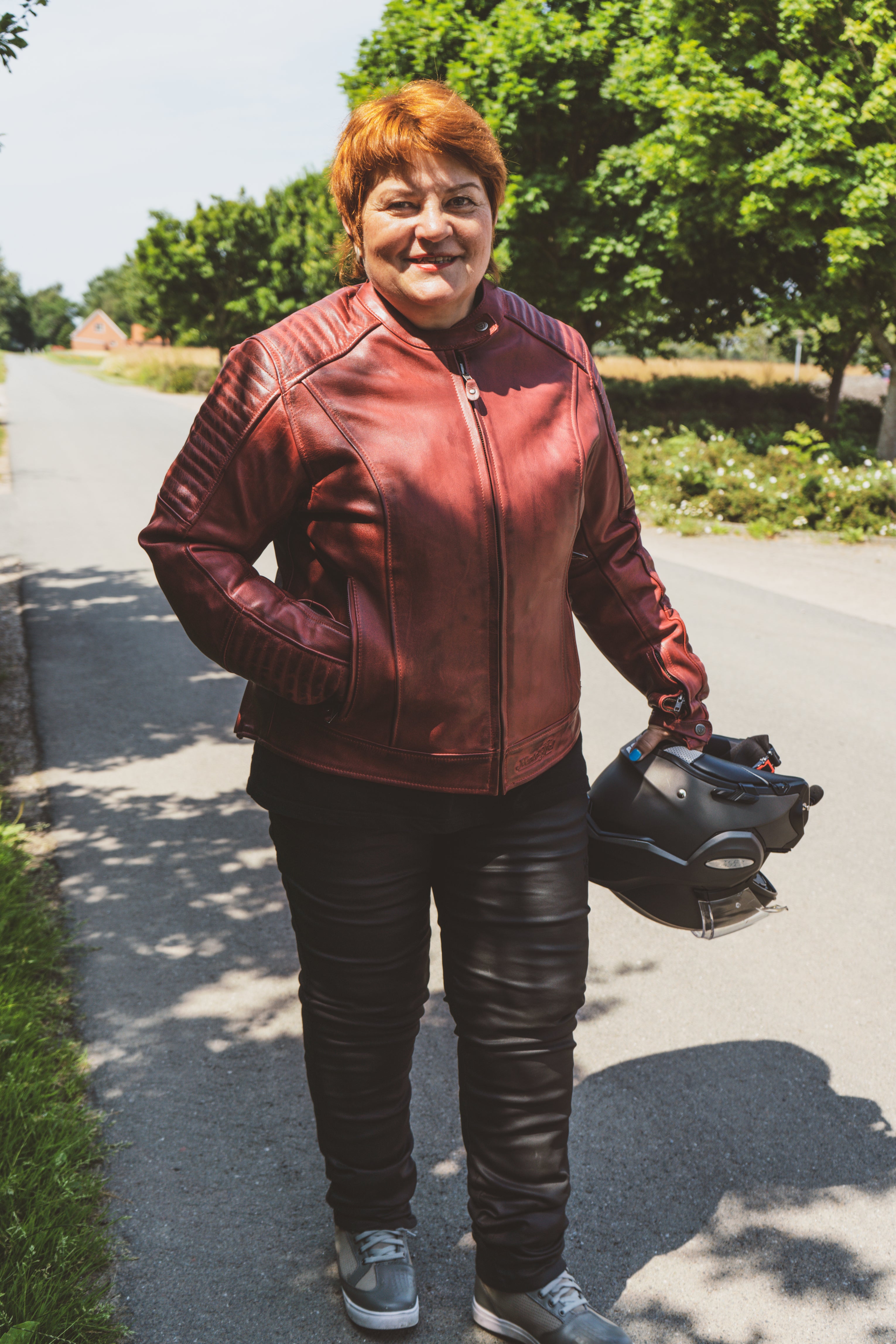 Valerie Red - Women&#39;s Motorcycle Leather Jacket