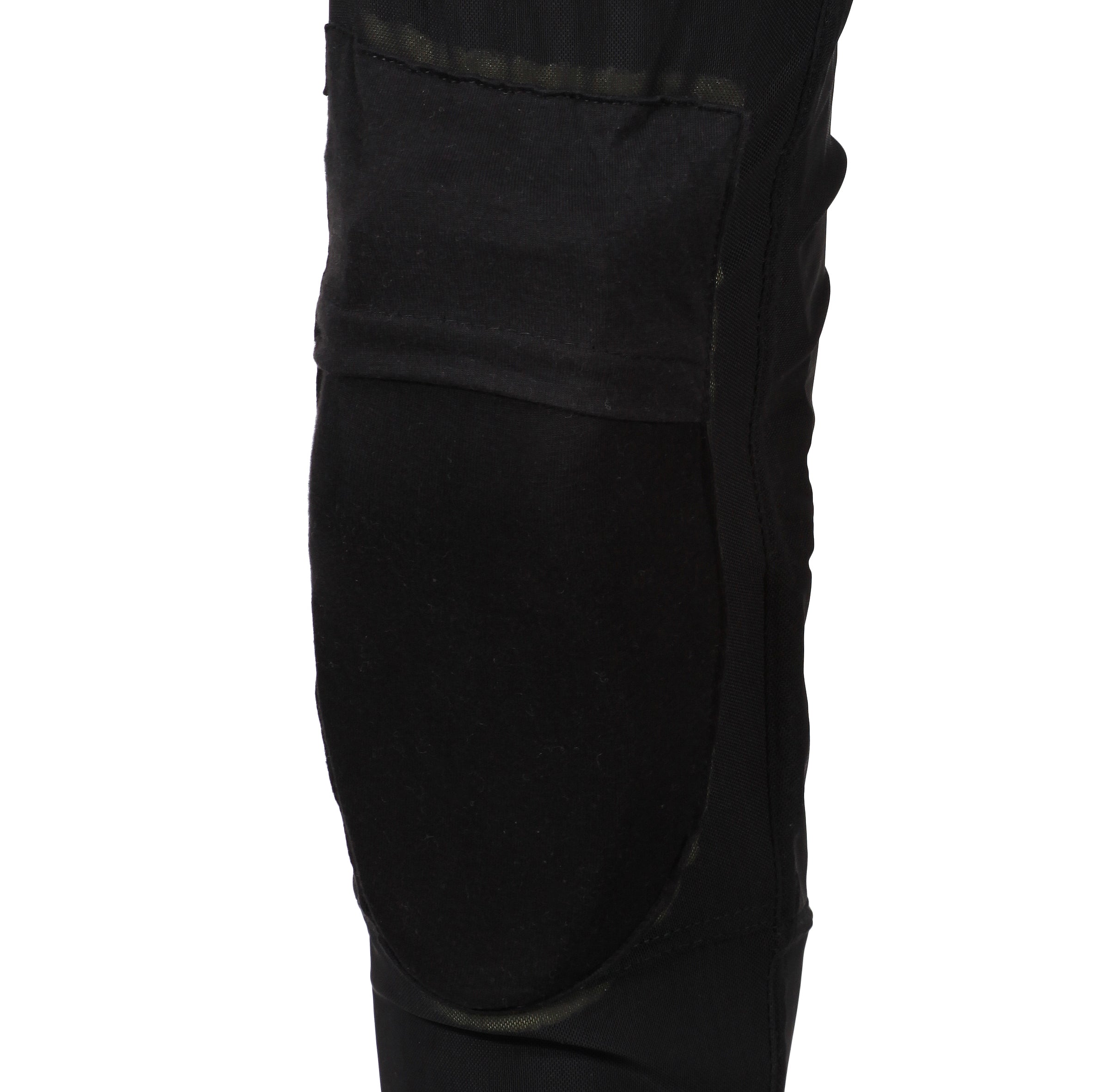 The protector knee pocket of the MotoGirl Sherrie black motorcycle leggings 