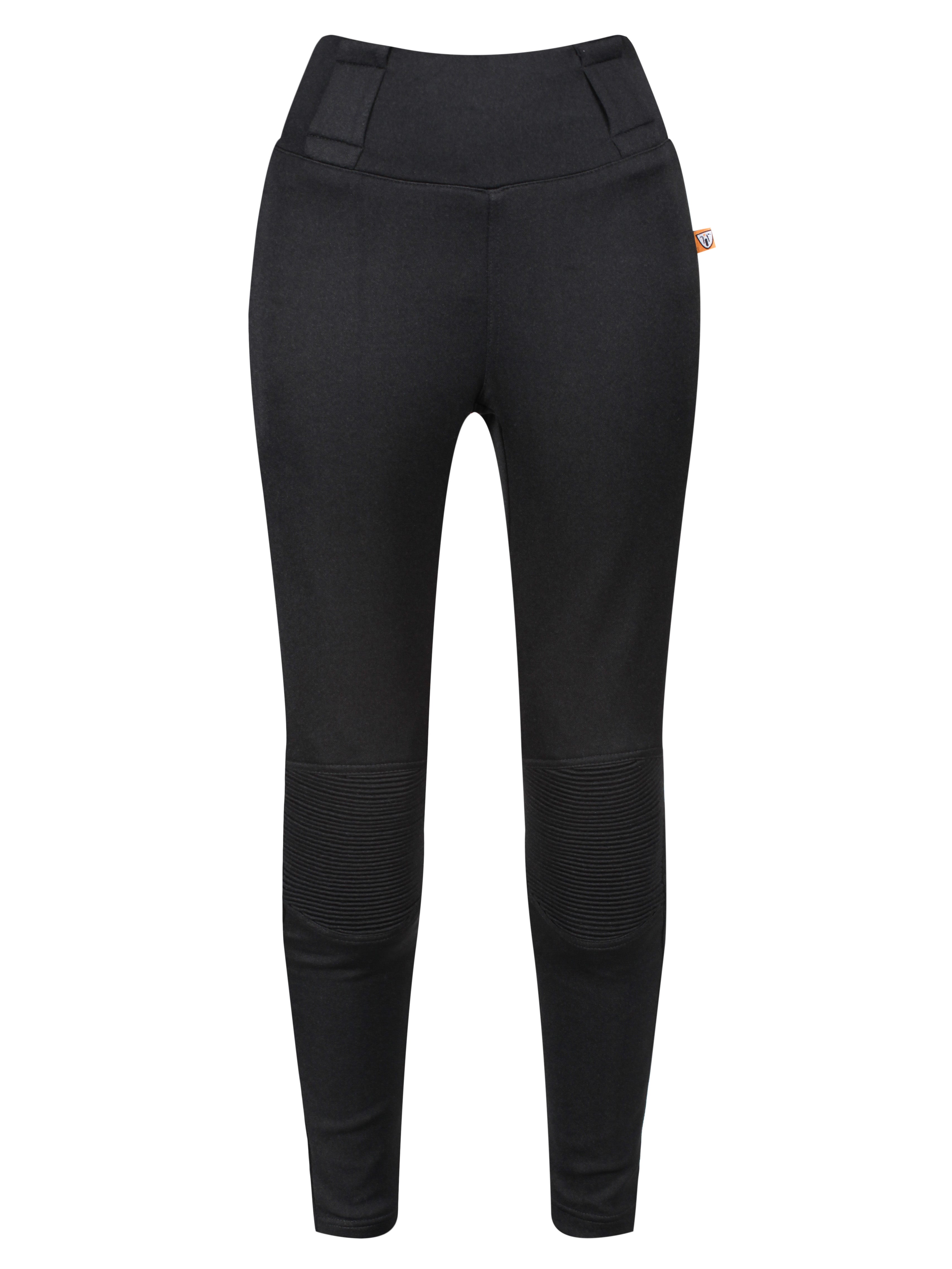 Black motorcycle leggings for women with high waist