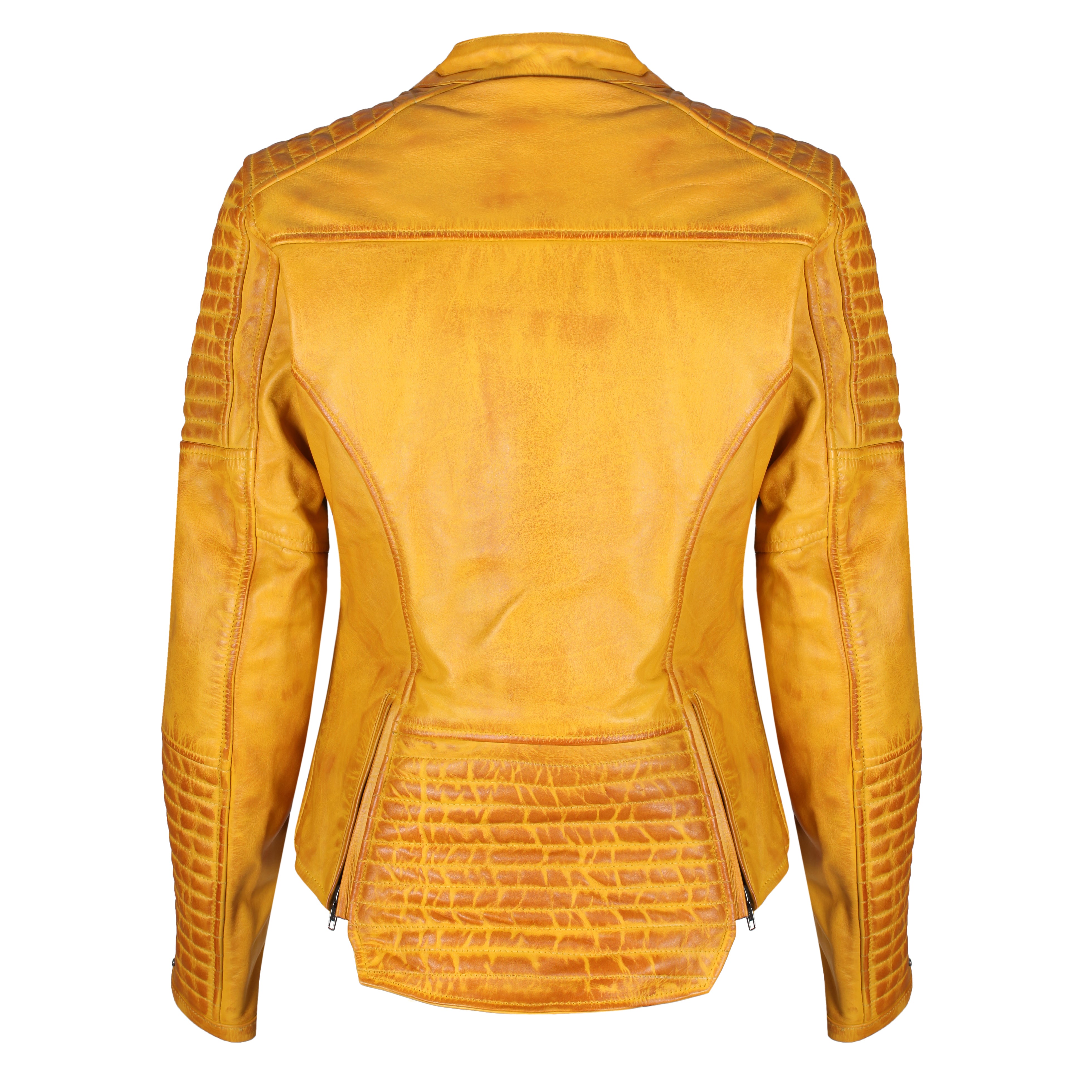 Valerie Yellow - Women&#39;s Motorcycle Leather Jacket