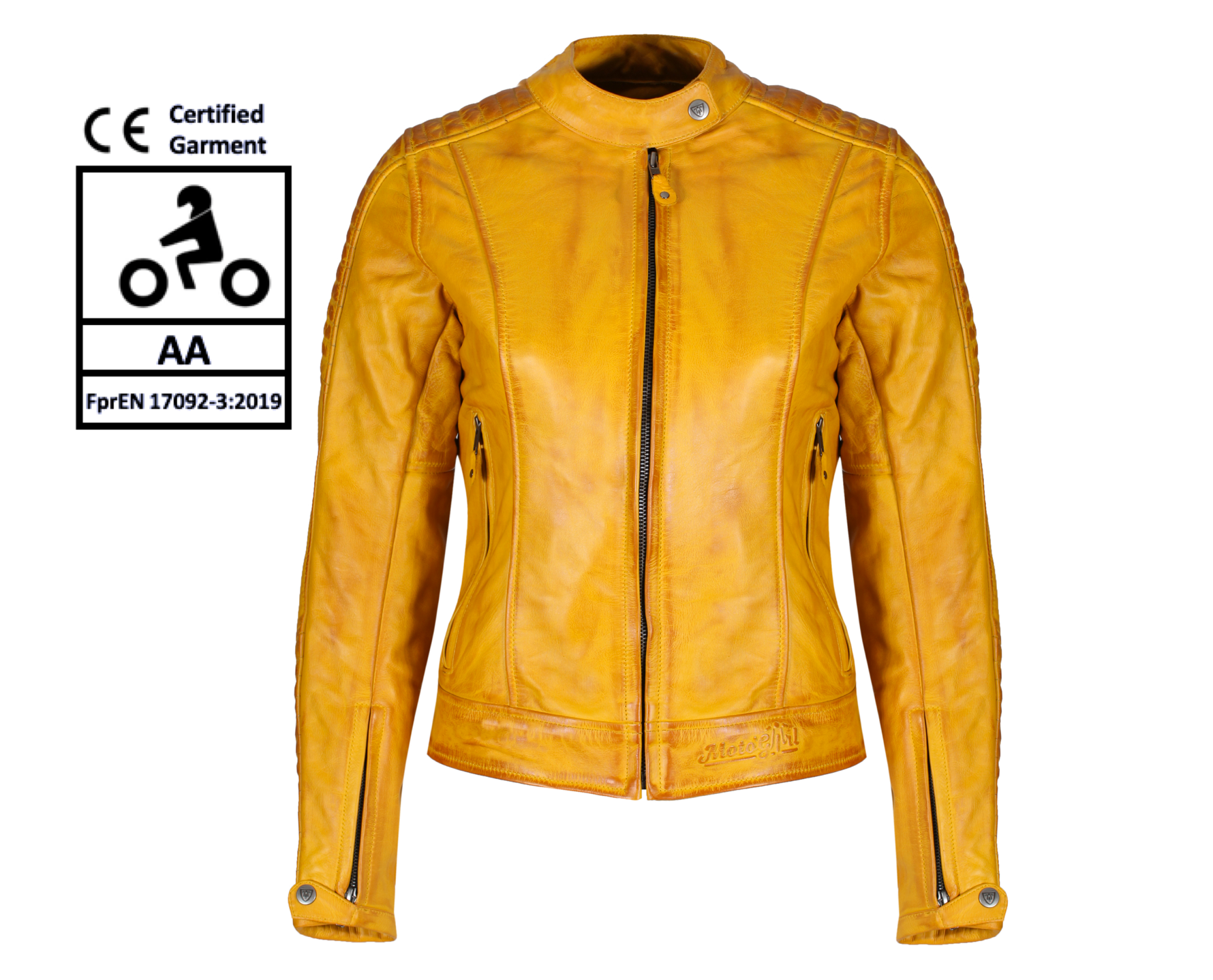 Valerie Yellow - Women&#39;s Motorcycle Leather Jacket