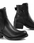 Black leather women's motorcycle shoes from Falco