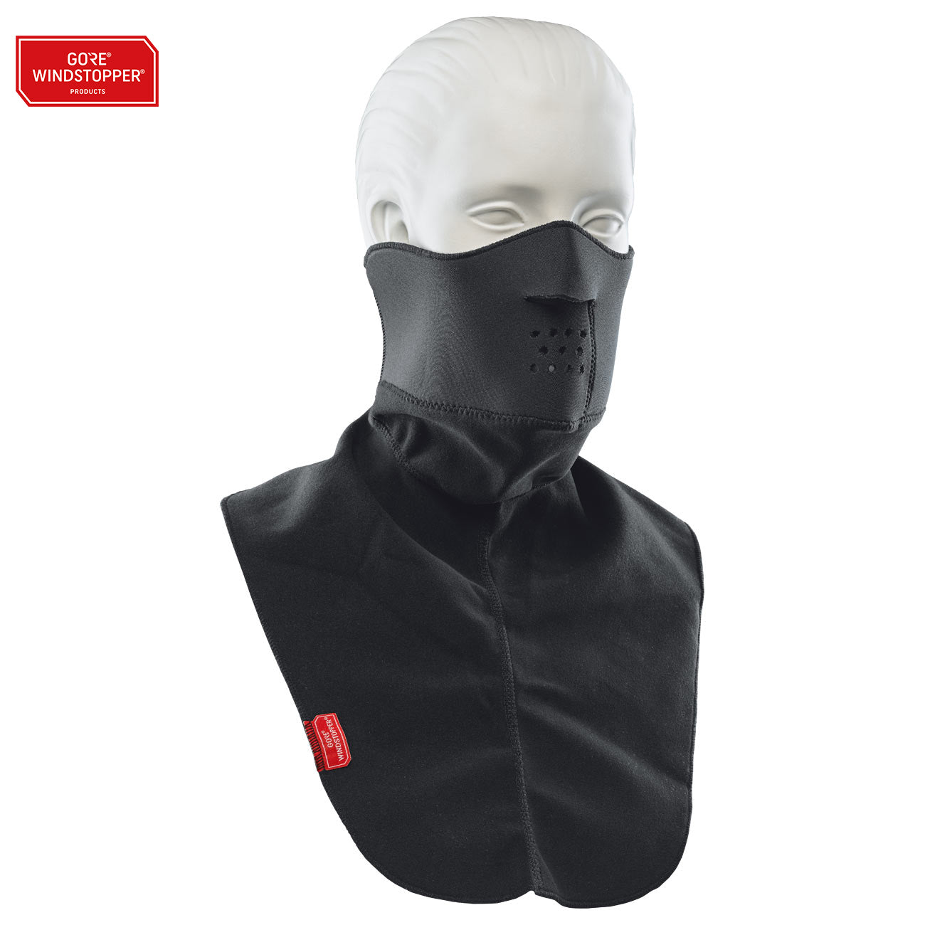 The Mannequin wearing a motorcycle  face - neck warmer 