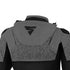 Hood on a grey motorcycle jacket