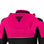 A hood with Shima logo on a pink motorcycle jacket