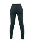 Women's motorcycle leggings from exagon66 in black and green from the back 